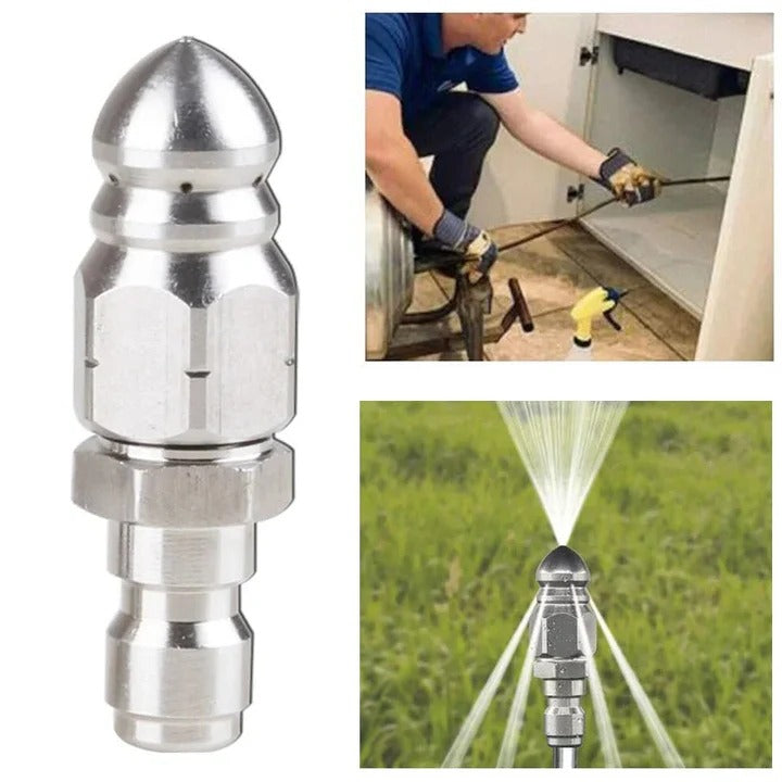 Stainless Steel Sewer Jetter Nozzle Attachment for Pipe and Drain Cleaning