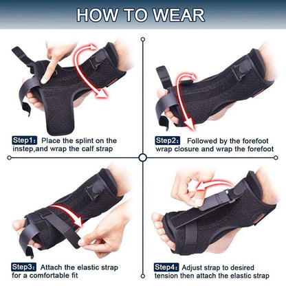 Nighttime Foot Support Brace with Adjustable Straps