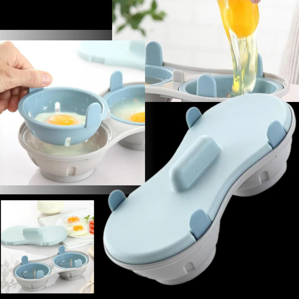 Portable Egg Steamer Box and Heat Resistant Silicone Poacher