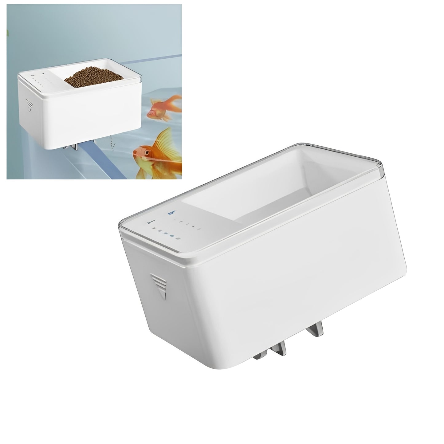 LED Aquarium Fish Tank 500ml Automatic Fish Feeder With Timer