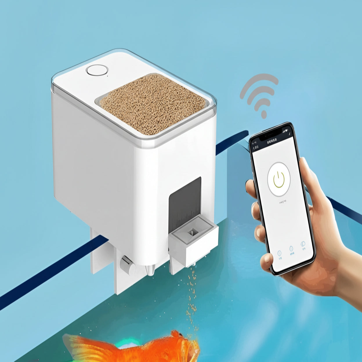 LED Aquarium Fish Tank 500ml Automatic Fish Feeder With Timer