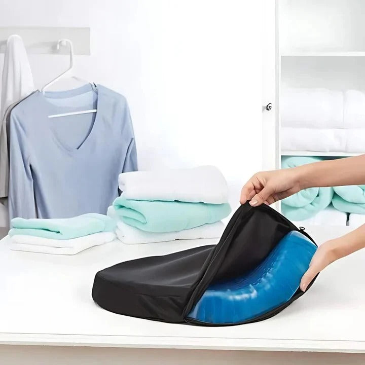 Portable Gel Seat Cushion for Pressure Distribution While Sitting