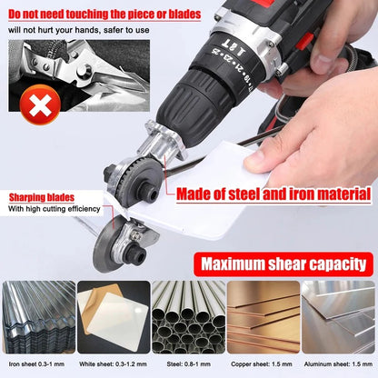 Metal Shear Attachment Compatible with Lithium Electric Drills
