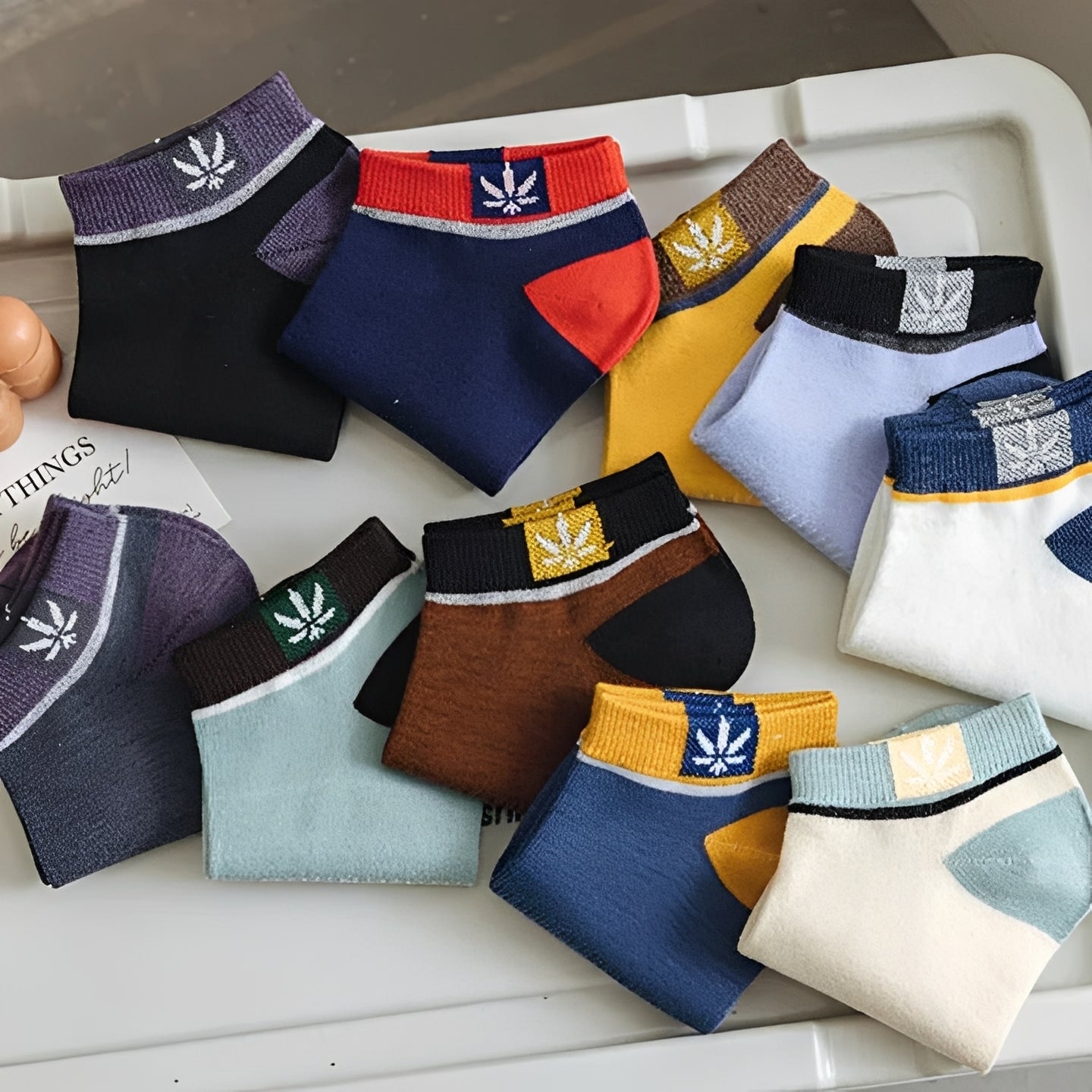 Men’s Ankle Socks, Assorted Colors, 20 Pair Set