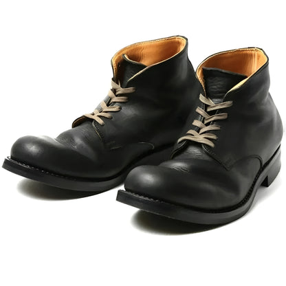 Men’s Lace Up Synthetic Leather Boots with Almond Toe