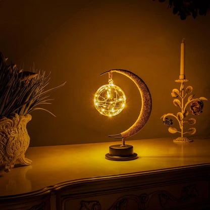Celestial Sphere and Enchanted Lunar Lamp with Precision Crater Detailing
