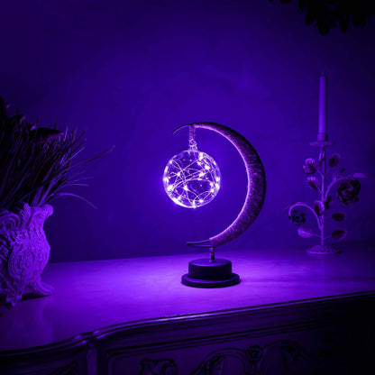 Celestial Sphere and Enchanted Lunar Lamp with Precision Crater Detailing