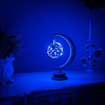 Celestial Sphere and Enchanted Lunar Lamp with Precision Crater Detailing