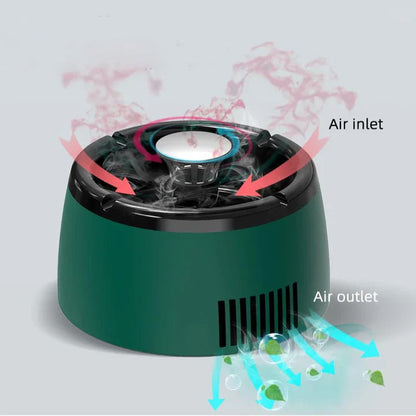 Portable Ashtray with Built In Smoke Filtering Fan
