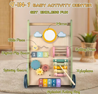 Wooden Activity Walker and Toddler Skill Center