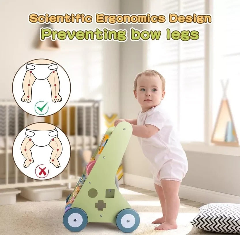 Wooden Activity Walker and Toddler Skill Center