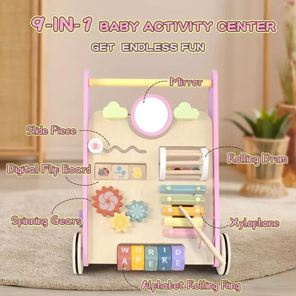 Wooden Activity Walker and Toddler Skill Center