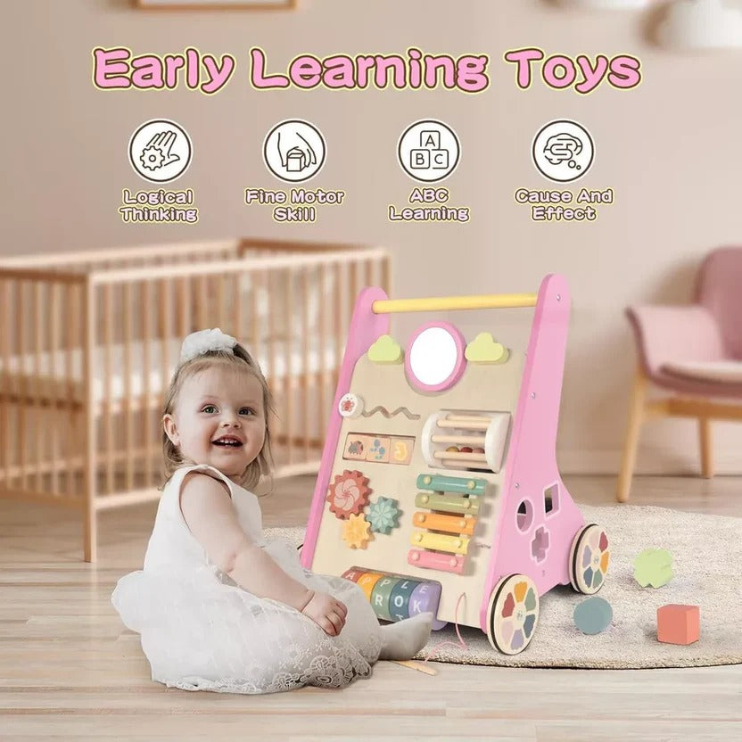 Wooden Activity Walker and Toddler Skill Center