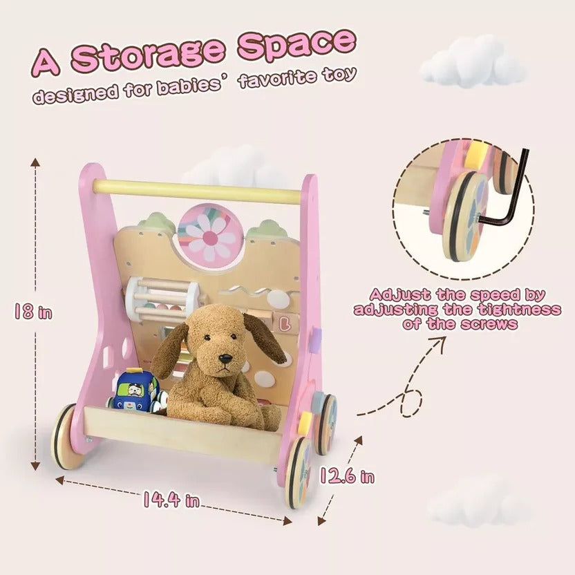 Wooden Activity Walker and Toddler Skill Center