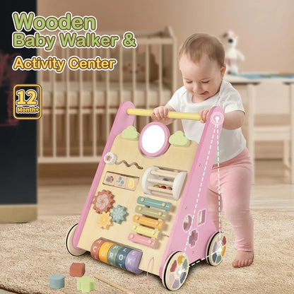 Wooden Activity Walker and Toddler Skill Center