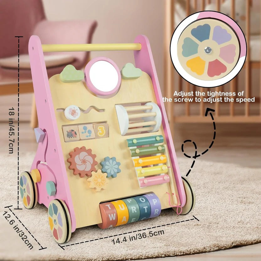 Wooden Activity Walker and Toddler Skill Center