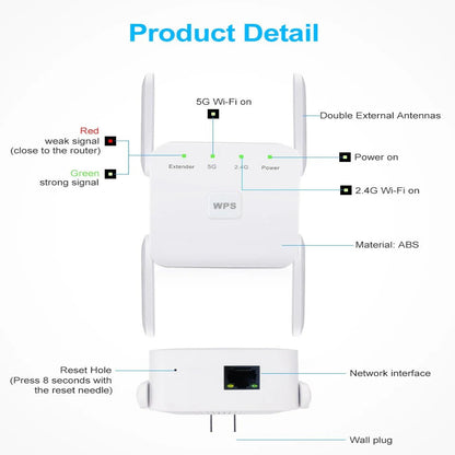 Dual Band WiFi Extender and 5G Signal Booster
