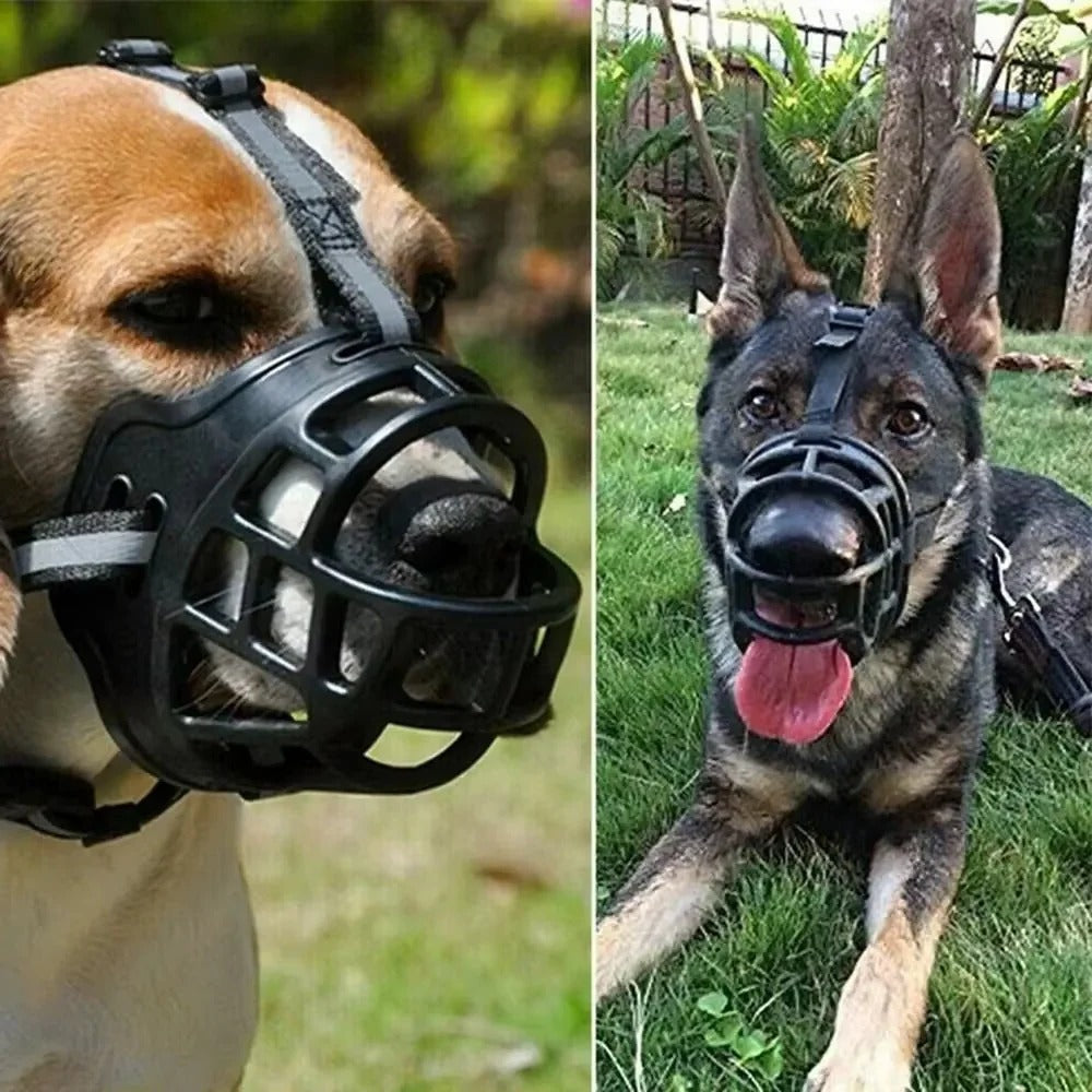Breathable Dog Muzzle with Reflective Strips for Visibility