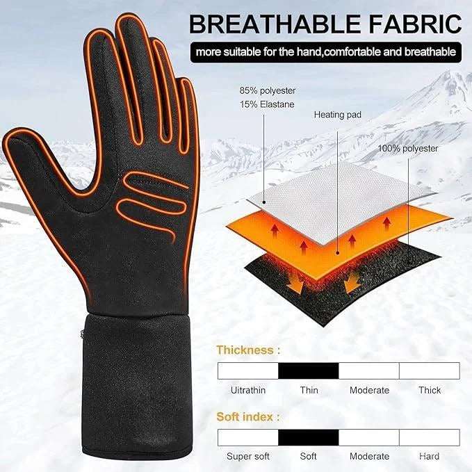 Heated Glove Liners with Battery Powered Warmth