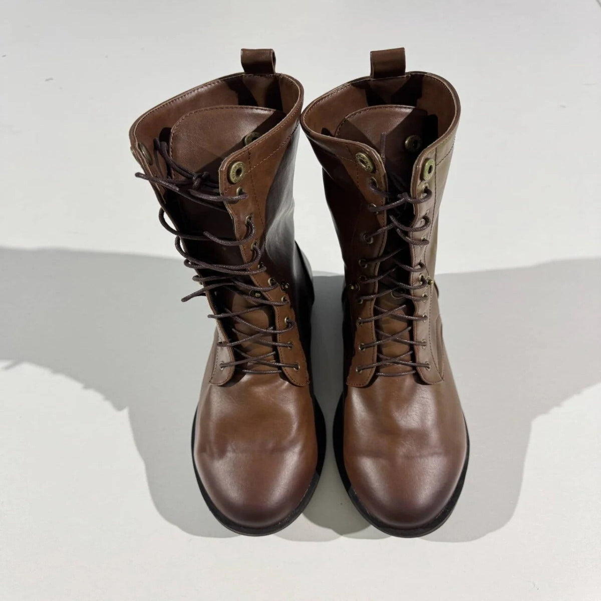 Women's Vintage Lace Up Ankle Boots with Adjustable Strap