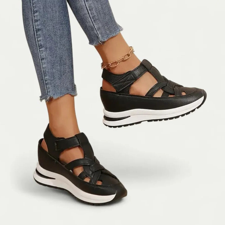 Women's Platform Walking Sandals with Adjustable Straps