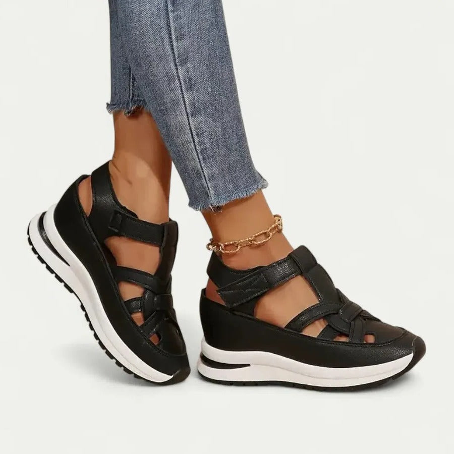 Women's Platform Walking Sandals with Adjustable Straps