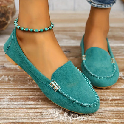 Women's PU Leather Slip On Moccasin Loafers
