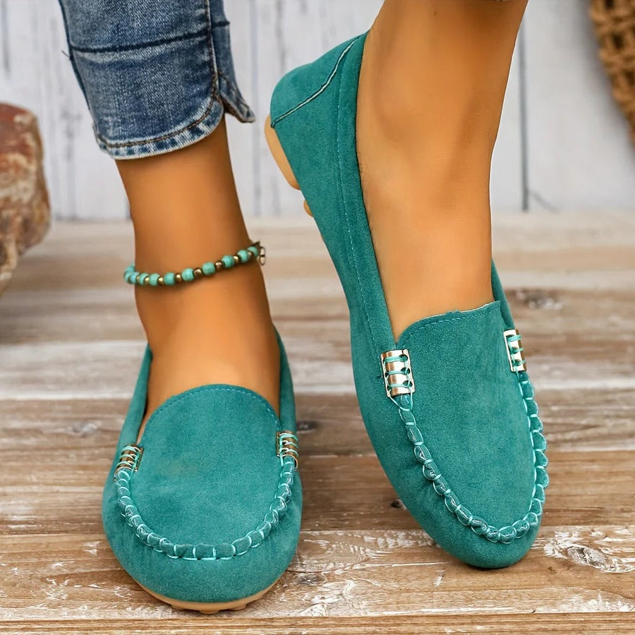 Women's PU Leather Slip On Moccasin Loafers