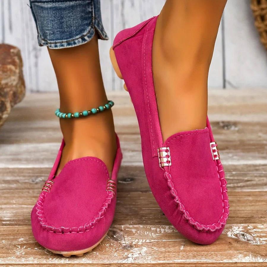 Women's PU Leather Slip On Moccasin Loafers