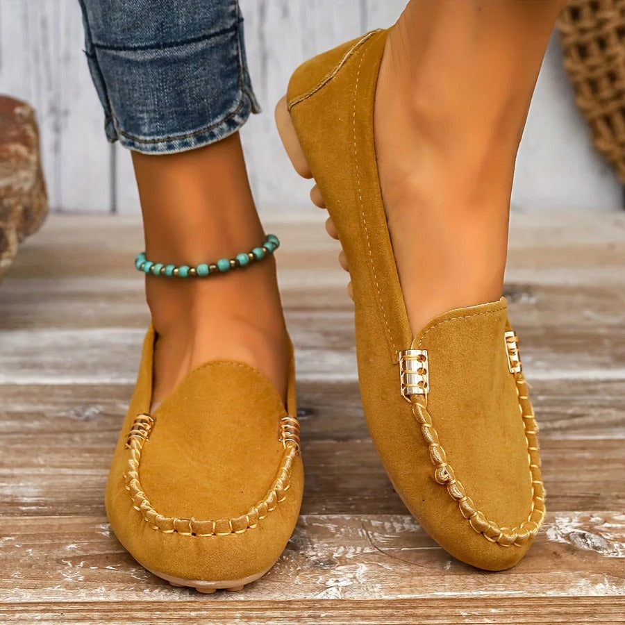 Women's PU Leather Slip On Moccasin Loafers