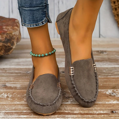Women's PU Leather Slip On Moccasin Loafers