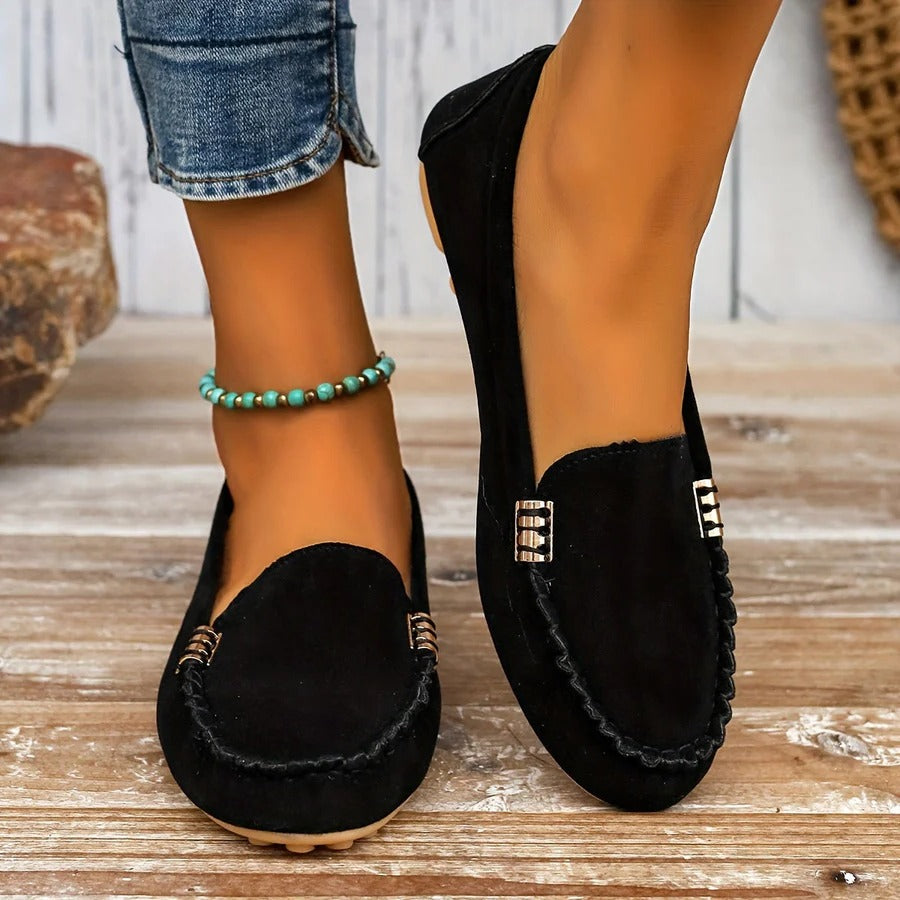 Women's PU Leather Slip On Moccasin Loafers