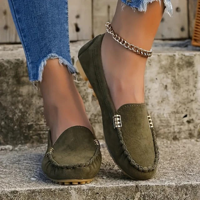 Women's PU Leather Slip On Moccasin Loafers