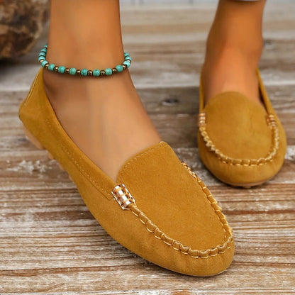 Women's PU Leather Slip On Moccasin Loafers