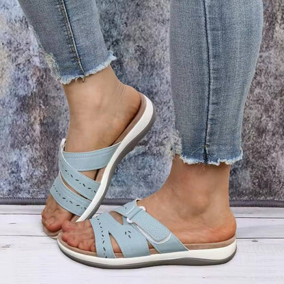 Women's Slip-On Sandals with Cushioned Footbed and Arch Support