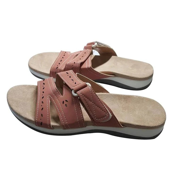 Women's Slip-On Sandals with Cushioned Footbed and Arch Support