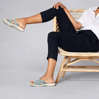 Women's Slip-On Sandals with Cushioned Footbed and Arch Support