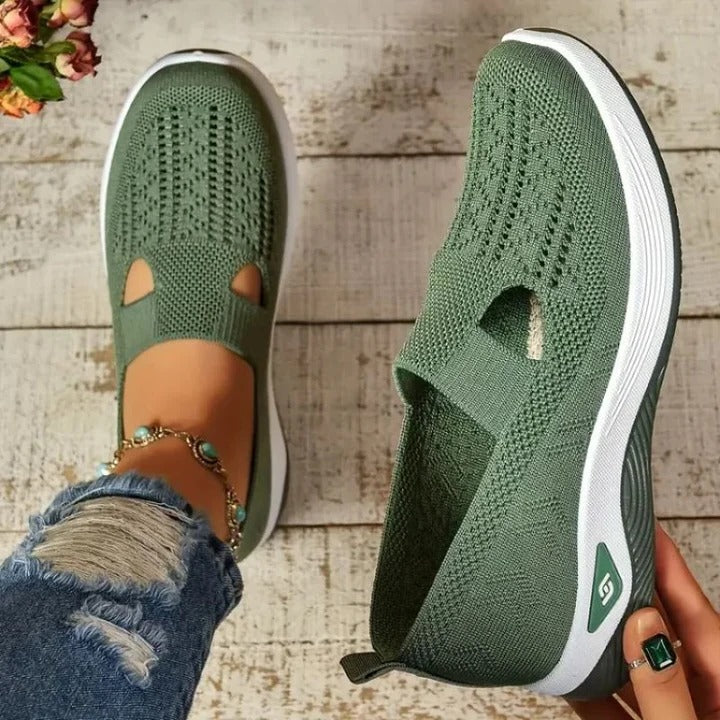 Women's Breathable Mesh Walking Sneakers with Cushioned Sole