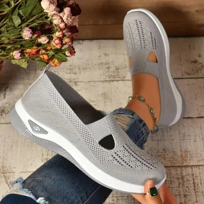 Women's Breathable Mesh Walking Sneakers with Cushioned Sole