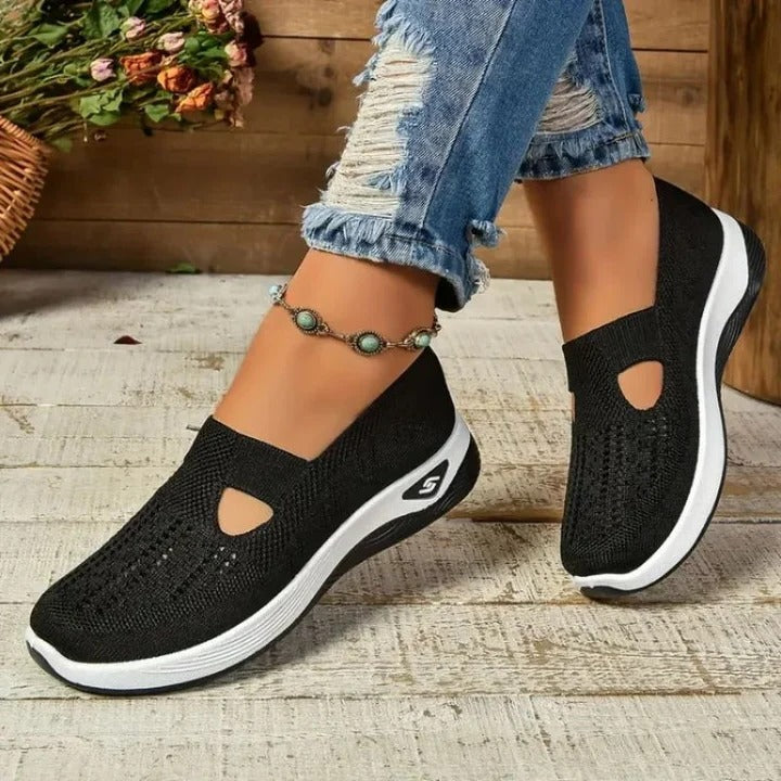 Women's Breathable Mesh Walking Sneakers with Cushioned Sole