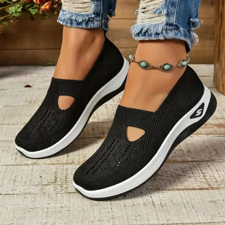 Women's Breathable Mesh Walking Sneakers with Cushioned Sole