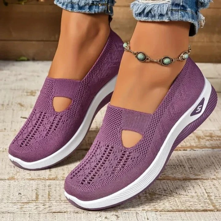 Women's Breathable Mesh Walking Sneakers with Cushioned Sole