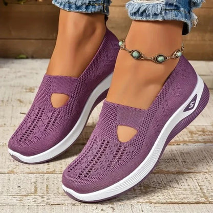 Women's Breathable Mesh Walking Sneakers with Cushioned Sole