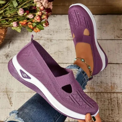 Women's Breathable Mesh Walking Sneakers with Cushioned Sole