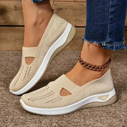 Women's Breathable Mesh Walking Sneakers with Cushioned Sole
