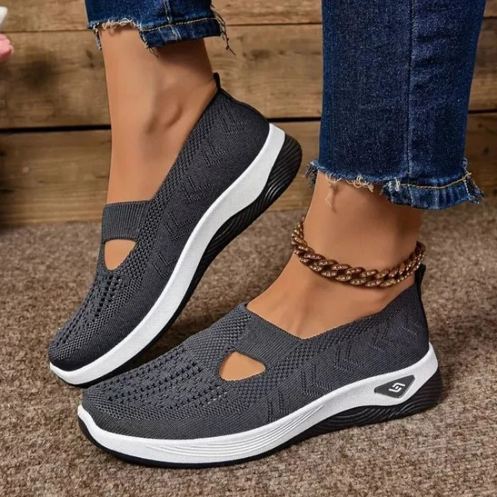 Women's Breathable Mesh Walking Sneakers with Cushioned Sole