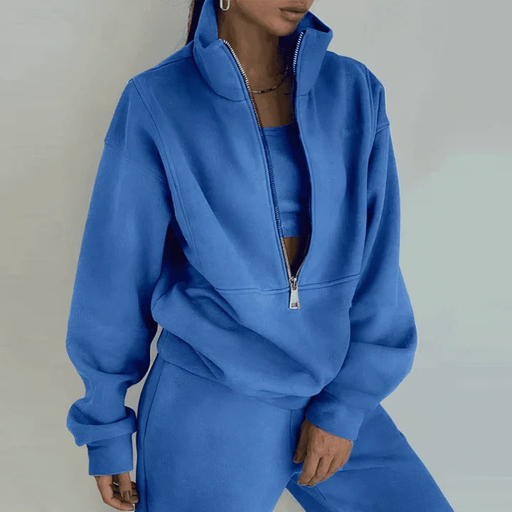 Women's Athletic Tracksuit Set with Fitted Design for Gym and Casual Wear
