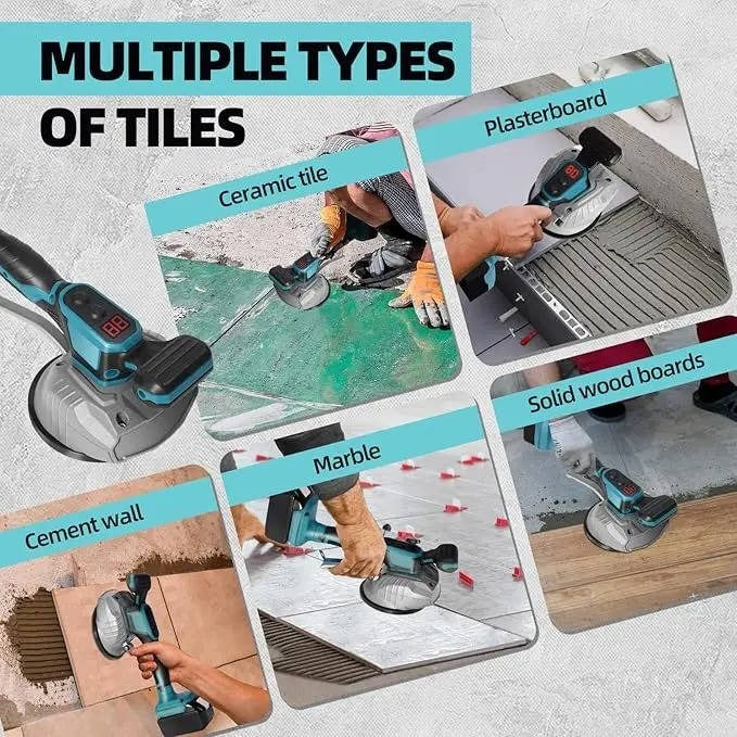 Handheld Tile Laying Vibrator with Suction Base for Floor and Wall Installation