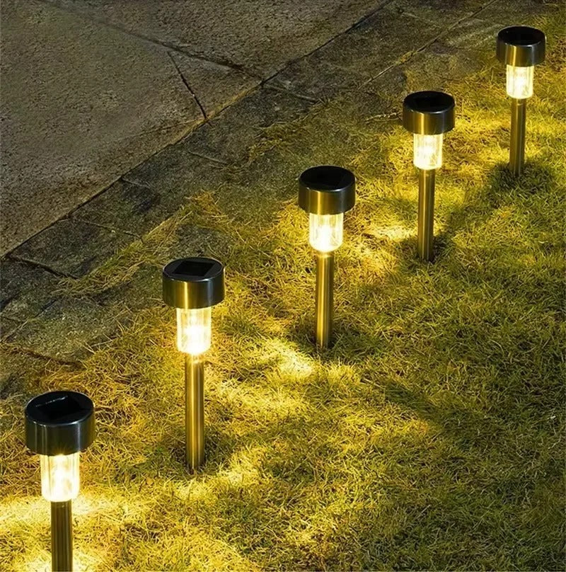 Solar Pathway Stake Lights for Garden and Yard Decor, 10 Piece