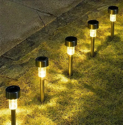 Solar Pathway Stake Lights for Garden and Yard Decor, 10 Piece